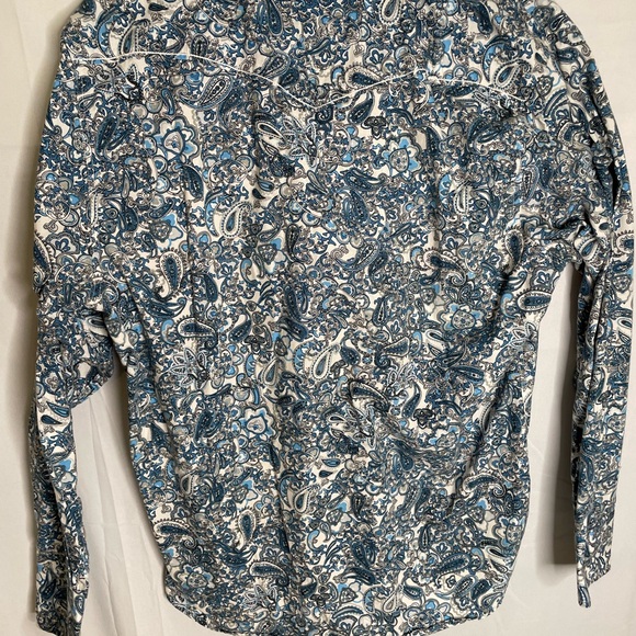 Drysdales Women’s Large Western Style Button Down Pearl Snap Buttons Blue 3331 - Picture 10 of 11